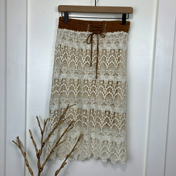 Lapis Anthropologie Boho Crochet Skirt - Picture 2 of 4